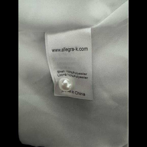 Allegra K Floral Ruffle Long Sleeve Mini Dress White Lined L Feminine Romantic - Picture 13 of 13